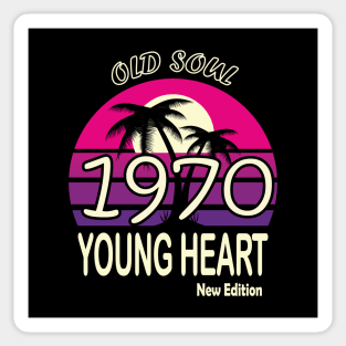 1970 Birthday Gift Old Soul Young Heart Sticker